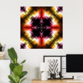 Fiery Prism Abstrakt mit Radiant Red & Gold Glow Poster (Heimbüro)