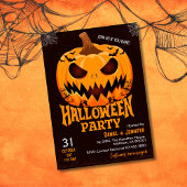 Fiery Pumpkin Kürbislaterne Fledermäuse Spooky Hal Einladung