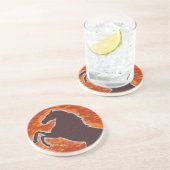 Fiery Rearing Horse Sandstein Untersetzer (Seite)