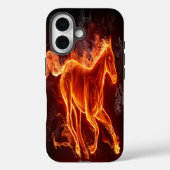 Fiery Red Abstrakt Flaming Horse Case-Mate iPhone Hülle (Rückseite)