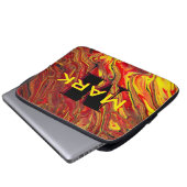 Fiery Red Acrylic Flow Art Laptopschutzhülle (Vorne Knopf)
