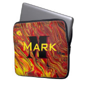 Fiery Red Acrylic Flow Art Laptopschutzhülle (Vorderseite Links)