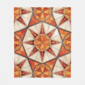 Fiery Red and Orange Starburst - Geometric Mosaic Fleecedecke (Vorderseite)
