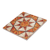 Fiery Red and Orange Starburst - Geometric Mosaic Fliese (Seite)