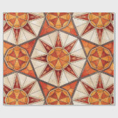 Fiery Red and Orange Starburst - Geometric Mosaic Geschenkpapier (Flach)