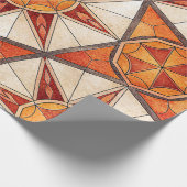 Fiery Red and Orange Starburst - Geometric Mosaic Geschenkpapier (Ecke)