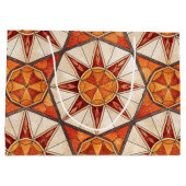 Fiery Red and Orange Starburst - Geometric Mosaic Große Geschenktüte (Rückseite)