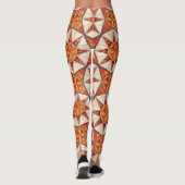 Fiery Red and Orange Starburst - Geometric Mosaic Leggings (Rückseite)