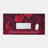 Fiery Red Autumnal Blätter Schreibtischunterlage (Tastatur & Maus)