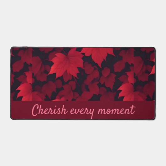 Fiery Red Autumnal Blätter Schreibtischunterlage (Vorderseite)