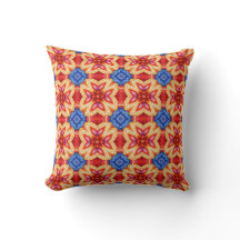 Fiery Red Bloom auf Royal Blue Tiles