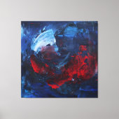 Fiery Red Blue Bold Abstract Wall Art Leinwanddruck (Vorderseite)