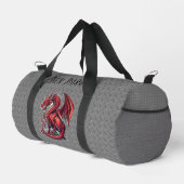 Fiery Red Dragon auf Metall Diamond Plättchen Cust Duffle Bag (Rechte Ecke)