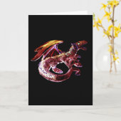 Fiery Red Dragon Fantasy Art Customisable Karte (Gelbe Blume)
