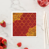 Fiery Red Gold Royal Indian Arabian Thema marokkan Serviette (Beispiel)