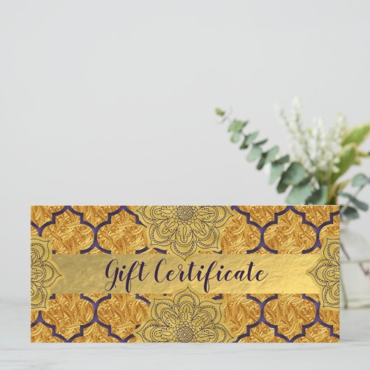 Fiery Red Gold Royal Indian Gift Certificate (Stehend Vorderseite)