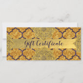Fiery Red Gold Royal Indian Gift Certificate (Vorderseite)