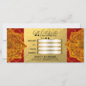 Fiery Red Gold Royal Indian Gift Certificate (Rückseite)