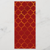 Fiery Red Gold Royal Mandala indisches marokkanisc Menükarte (Rückseite)