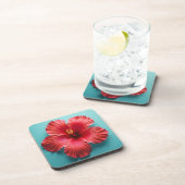 Fiery Red Hibiskus Getränkeuntersetzer (Rechte Seite)