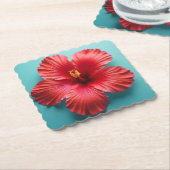 Fiery Red Hibiskus Untersetzer (angewinkelt)
