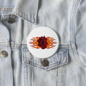 Fiery Red Horse Head mit Flammen Button (Beispiel)