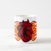 Fiery Red Horse Head mit Flammen Kaffeetasse
