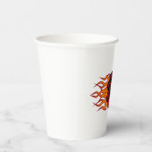 Fiery Red Horse Head mit Flammen Pappbecher (Rechts)