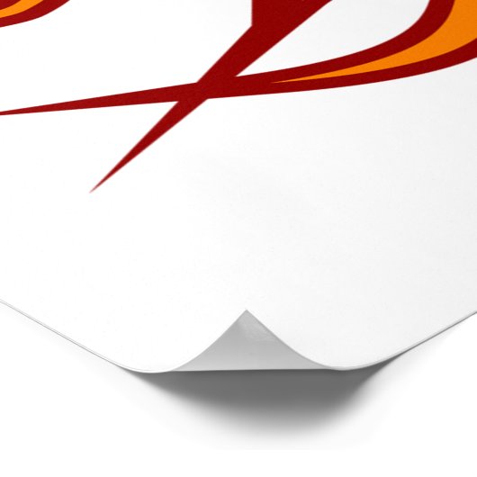 Fiery Red Horse Head mit Flammen Poster (Ecke)