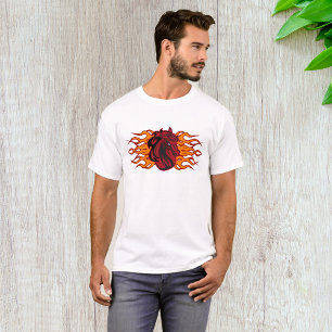 Fiery Red Horse Head mit Flammen T-Shirt