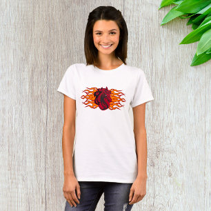 Fiery Red Horse Head mit Flammen T-Shirt