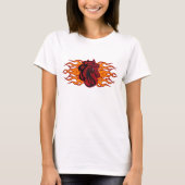 Fiery Red Horse Head mit Flammen T-Shirt (Vorderseite)