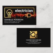 Fiery Red Lightning Power Electrical Wiring Visitenkarte (Vorne/Hinten)