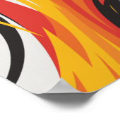 Fiery Red, Orange und Yellow Abstract Design Poster (Ecke)