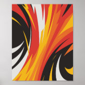 Fiery Red, Orange und Yellow Abstract Design Poster (Vorne)