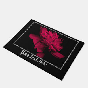 Fiery Red Peony Blume Personalisiert Fußmatte