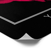 Fiery Red Peony Blume Personalisiert Poster (Ecke)