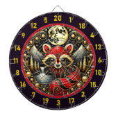 Fiery Red Raccoon unter Starry Sky Dartscheibe (vorne)