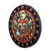 Fiery Red Raccoon unter Starry Sky Dartscheibe (Vorderseite rechts)