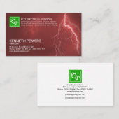 Fiery Red Sky Illuminating Lightning Electrician Visitenkarte (Vorne/Hinten)