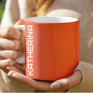 Fiery Red Solid Color Klassisches Personalisiert Kaffeetasse