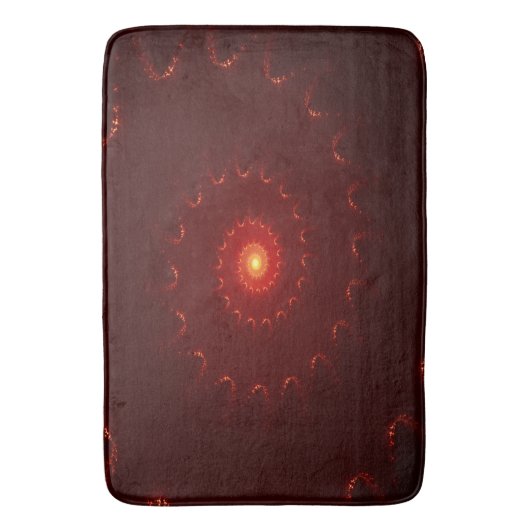 Fiery Red Sparkle Swirl Gradient Badematte (Vorderseite Vertikal)