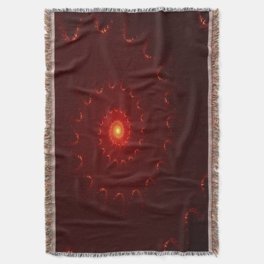 Fiery Red Sparkle Swirl Gradient Decke (Vorderseite Vertikal)