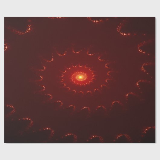 Fiery Red Sparkle Swirl Gradient Geschenkpapier (Flach)