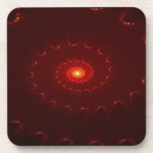 Fiery Red Sparkle Swirl Gradient Getränkeuntersetzer (Vorderseite)