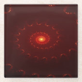 Fiery Red Sparkle Swirl Gradient Glasuntersetzer (Vorderseite)