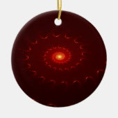 Fiery Red Sparkle Swirl Gradient Keramik Ornament (Vorne)