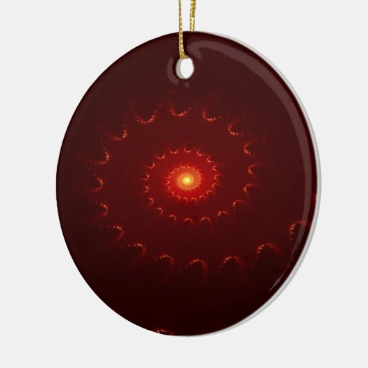 Fiery Red Sparkle Swirl Gradient Keramik Ornament (Links)