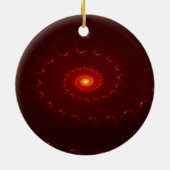 Fiery Red Sparkle Swirl Gradient Keramik Ornament (Hinten)