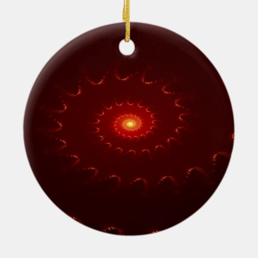 Fiery Red Sparkle Swirl Gradient Keramik Ornament (Hinten)
